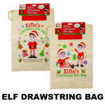 Christmas Naughty Elf Drawstring Bag